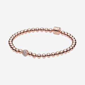 Non-Charms Pandora Beads & Pave Różowe Złote | WS5879146